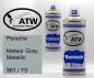 Preview: Porsche, Meteor Gray Metallic, 961 / Y5: 400ml Sprühdose + 400ml Klarlack - Set, von ATW Autoteile West.